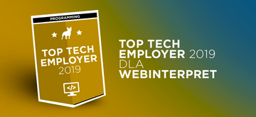 Webinterpret z tytułem Top Tech Employer 2019