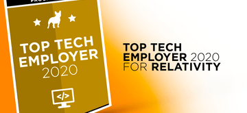 Relativity with the title of Top Tech Employer 2020