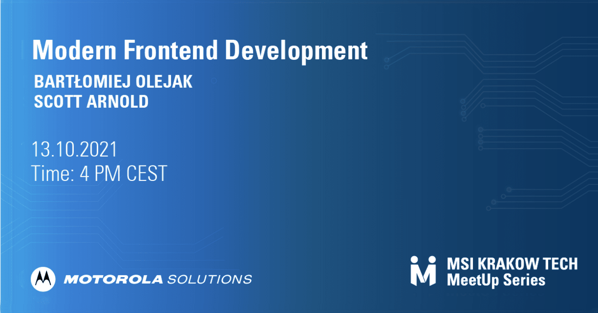 Modern Frontend Development - darmowy tech meetup